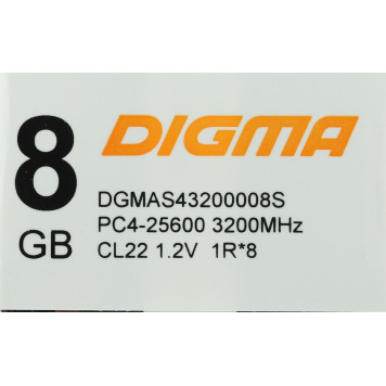 Память DDR4 8Gb 3200MHz Digma DGMAS43200008S RTL PC4-25600 CL22 SO-DIMM 260-pin 1.2В single rank -5