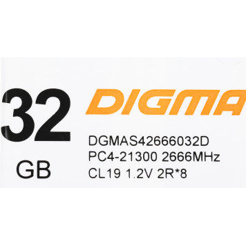 Память DDR4 32Gb 2666MHz Digma DGMAS42666032D RTL PC4-21300 CL19 SO-DIMM 260-pin 1.2В dual rank -5