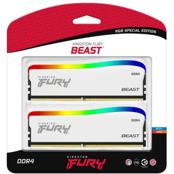 Память DDR4 2x8GB 3600MHz Kingston KF436C17BWAK2/16 Fury Beast RGB RTL Gaming PC4-25600 CL17 DIMM 288-pin 1.35В single rank с радиатором Ret -2