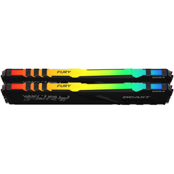 Память DDR4 2x16GB 2666MHz Kingston KF426C16BB2AK2/32 Fury Beast RGB RTL Gaming PC4-21300 CL16 DIMM 288-pin 1.2В kit dual rank с радиатором Ret -2