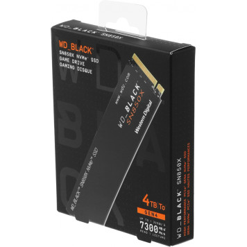 Накопитель SSD WD PCIe 4.0 x4 4000GB WDS400T2X0E Black SN850X M.2 2280 