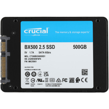 Накопитель SSD Crucial S SATA III 500Gb CT500BX500SSD1 BX500 2.5