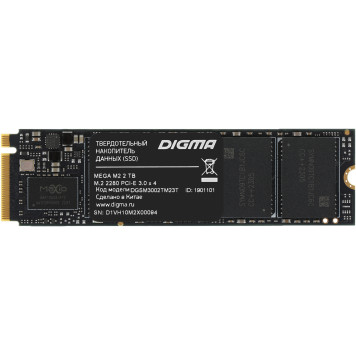 Накопитель SSD Digma PCI-E 3.0 x4 2Tb DGSM3002TM23T Mega M2 M.2 2280 -1