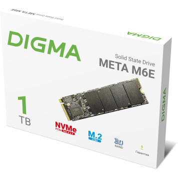 Накопитель SSD Digma PCIe 4.0 x4 1TB DGSM4001TM6ET Meta M6E M.2 2280 