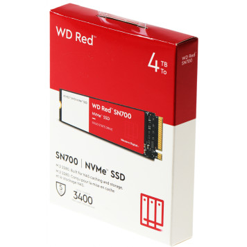 Накопитель SSD WD Original PCIe x4 4TB WDS400T1R0C Red SN700 M.2 2280 