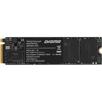 Накопитель SSD Digma PCI-E 3.0 x4 1Tb DGSM3001TM23T MEGA M2 M.2 2280 -1