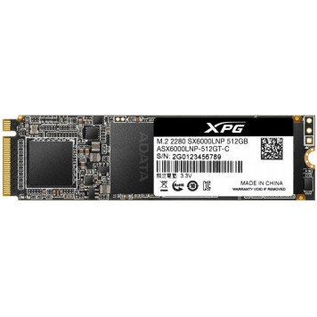 Накопитель SSD A-Data PCI-E x4 512Gb ASX6000LNP-512GT-C XPG SX6000 Lite M.2 2280 