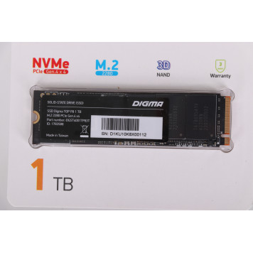 Накопитель SSD Digma PCI-E 4.0 x4 1Tb DGST4001TP83T Top P8 M.2 2280 -1