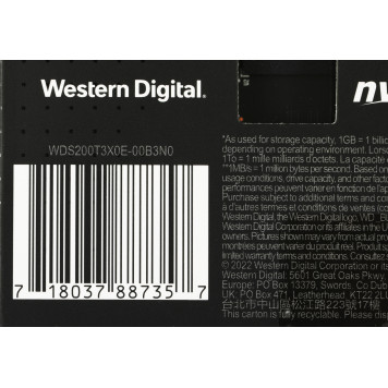 Накопитель SSD WD PCIe 4.0 x4 2TB WDS200T3X0E Black SN770 M.2 2280 -2