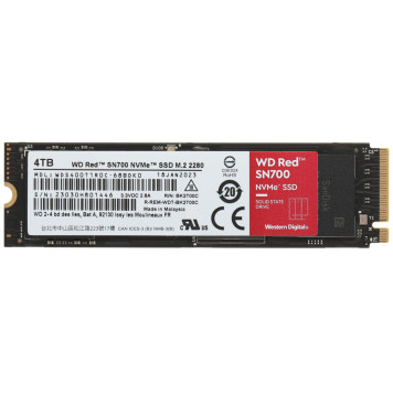 Накопитель SSD WD Original PCIe x4 4TB WDS400T1R0C Red SN700 M.2 2280 -3