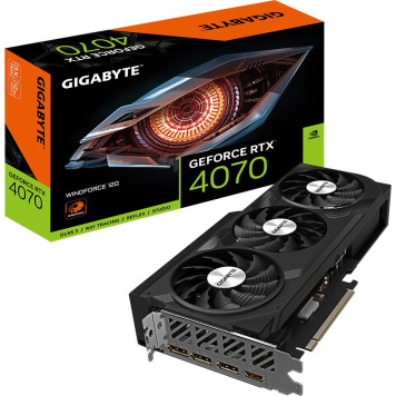 Видеокарта Gigabyte PCI-E 4.0 GV-N4070WF3-12GD NVIDIA GeForce RTX 4070 12288Mb 192 GDDR6X 2475/21000 HDMIx1 DPx3 HDCP Ret -7