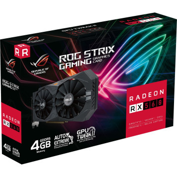 Видеокарта Asus PCI-E ROG-STRIX-RX560-4G-V2-GAMING AMD Radeon RX 560 4096Mb 128 GDDR5 1199/6000 DVIx1 HDMIx1 DPx1 HDCP Ret -2