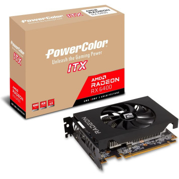 Видеокарта PowerColor PCI-E 4.0 AXRX 6400 4GBD6-DH AMD Radeon RX 6400 4096Mb 64 GDDR6 2039/16000 HDMIx1 DPx1 HDCP Ret -4