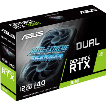 Видеокарта Asus PCI-E 4.0 DUAL-RTX3060-12G-V2 LHR NVIDIA GeForce RTX 3060 12Gb 192bit GDDR6 1777/15000 HDMIx1 DPx3 HDCP Ret -3