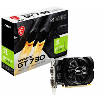 Видеокарта MSI PCI-E N730K-4GD3/OCV1 NVIDIA GeForce GT 730 4096Mb 64 GDDR3 1006/1800 DVIx1/HDMIx1/CRTx1/HDCP Ret -1