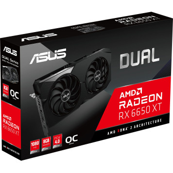 Видеокарта Asus PCI-E 4.0 DUAL-RX6650XT-O8G AMD Radeon RX 6650XT 8192Mb 128 GDDR6 2447/17500 HDMIx1 DPx3 HDCP Ret -6