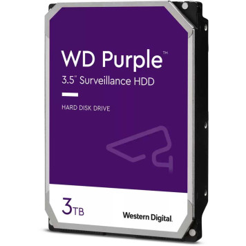 Жесткий диск WD SATA-III 3Tb WD30PURZ Surveillance Purple (5400rpm) 64Mb 3.5