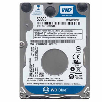 Жесткий диск WD SATA-III 500GB WD5000LPCX Blue (5400rpm) 16Mb 2.5