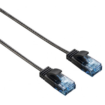 Патч-корд Hama Slim-Flexible UTP 4 пары cat6 0.75м черный RJ-45 (m)-RJ-45 (m) -4