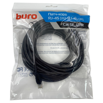 Патч-корд Buro UTP 4 пары cat5E CCA molded 10м черный RJ-45 (m)-RJ-45 (m) -1