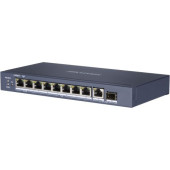 Коммутатор Hikvision DS-3E0510HP-E 9G 1SFP 6PoE+ 110W неуправляемый