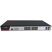 Коммутатор Hikvision DS-3E2318P 16x100Мбит/с 2x1Гбит/с 2xКомбо(1000BASE-T/SFP) 16PoE+ 300W управляемый