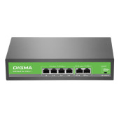 Коммутатор Digma DSP204F-2F-T80 DSP204F-2F-T80 V1 (L2) 6x100Мбит/с 4PoE 4PoE+ 80W неуправляемый