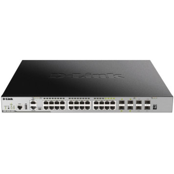 Коммутатор D-Link DGS-3630-28PC/A2ASI (L3) 20x1Гбит/с 4xКомбо(1000BASE-T/SFP) 4SFP+ 24PoE 370W управляемый 