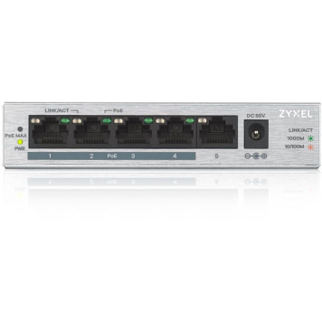 Коммутатор Zyxel GS1005HP GS1005HP-EU0101F 5G 4PoE+ 60W неуправляемый -1