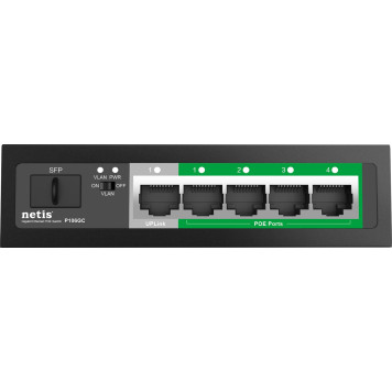 Коммутатор Netis P106GC (L2) 5x1Гбит/с 1SFP 4PoE 60W неуправляемый -2