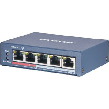 Коммутатор Hikvision DS-3E0505P-E/M 5G 4PoE+ 35W неуправляемый 