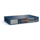 Коммутатор Hikvision DS-3E0318P-E/M(B) 17x100Mb 1SFP 16PoE+ 135W неуправляемый