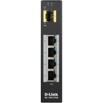 Коммутатор D-Link DIS-100G-5PSW/A1A 4G 1SFP 4PoE+ 120W неуправляемый 