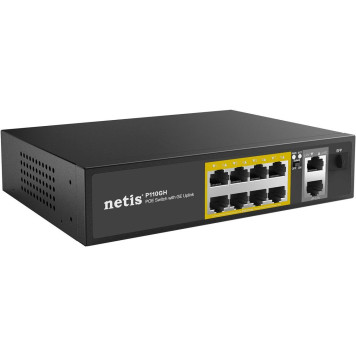 Коммутатор Netis P110GH (L2) 8x100Мбит/с 2x1Гбит/с 1SFP 8PoE 8PoE+ 120W неуправляемый -1