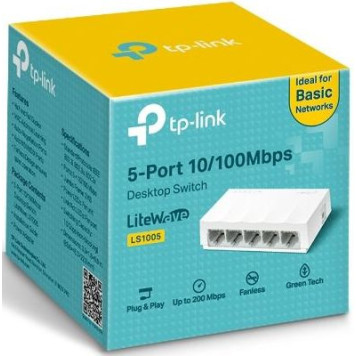 Коммутатор TP-Link LS1005 5x100Mb неуправляемый -5