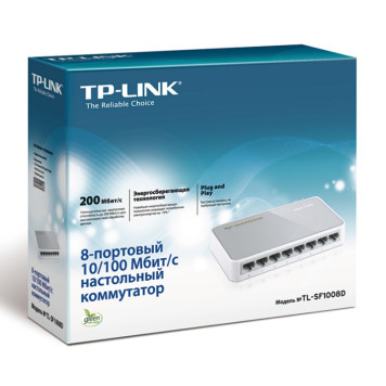Коммутатор TP-Link TL-SF1008D 8x100Mb неуправляемый 