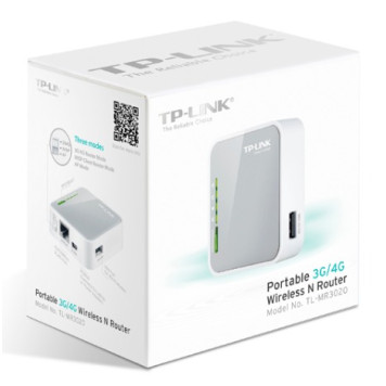 Роутер беспроводной TP-Link TL-MR3020 N300 10/100BASE-TX/4G ready белый 