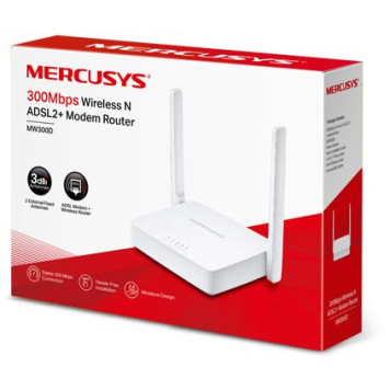 Роутер беспроводной Mercusys MW300D N300 10/100BASE-TX/ADSL белый -3