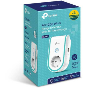 Повторитель беспроводного сигнала TP-Link RE365 AC1200 Wi-Fi белый (упак.:1шт) 