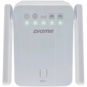 Повторитель беспроводного сигнала Digma D-WR300 N300 10/100BASE-TX белый (упак.:1шт)