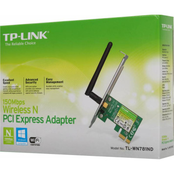 Сетевой адаптер WiFi TP-Link TL-WN781ND N150 PCI Express (ант.внеш.съем) 1ант. -6