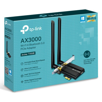 Сетевой адаптер WiFi + Bluetooth TP-Link Archer TX50E AX3000 PCI Express (ант.внеш.несъем.) 2ант. -1