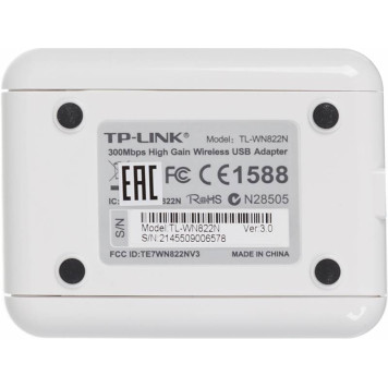 Сетевой адаптер WiFi TP-Link TL-WN822N N300 USB 2.0 (ант.внеш.несъем.) 2ант. -3