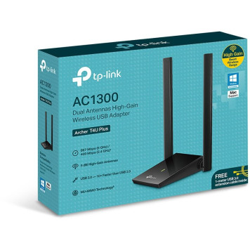 Сетевой адаптер WiFi TP-Link Archer T4U Plus AC1300 USB 3.0 (ант.внеш.несъем.) 2ант. -3